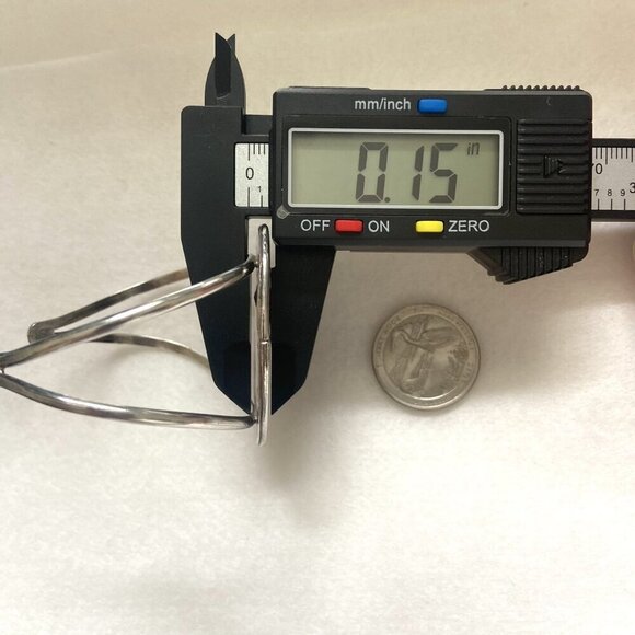 VTG Sterling Silver 925 Southwest Oval Crushed Turquoise Coral Cuff Bracelet - Picture 14 of 16